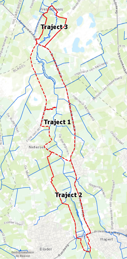 Trajecten binnen het project Herinrichting beekdal Groote Beerze
